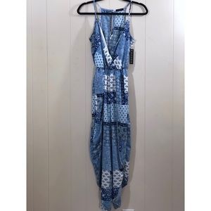Scobe white and blue paisley jumpsuit